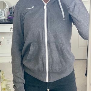 dark grey nike zip up hoodie!